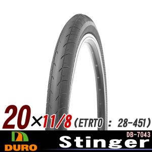 DURO DB-7043 Stinger タイヤ ブラック 20×1 1/8 28-451 20インチ 折りたたみ自転車 ミニベロ 自転車｜kyuzo-shop
