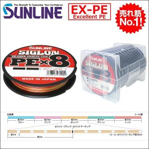 サンライン シグロン PEx8 ブレイド 1.2号 20LB 100m連結 (600m連結まで対応)マルチカラー 5色分け シグロンx8 国産8本組PEライン SIGLON