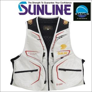 サンライン S-DRY ドライ 鮎ベスト S M L LL オフホワイト ステータス フィッシング 透湿 ウエア 磯釣り 鮎 船 ルアー STA-09203