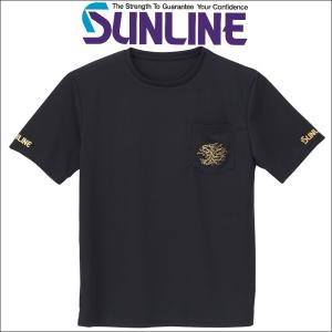 サンライン 獅子DRY ドライ Tシャツ S M L LL ブラック ステータス フィッシング 虫よけ加工 ウエア 磯釣り 鮎 船 ルアー SUW-04206T
