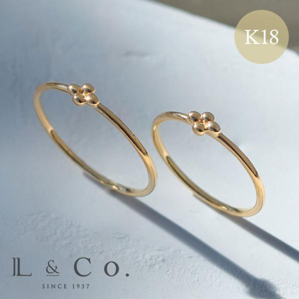 K18 18金 リング イエローゴールド レディース ピンキーリング シンプル 重ね付け 普段使い ...