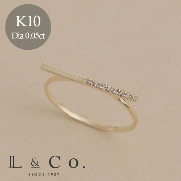 指輪 リング レディース ダイヤモンド 0.05カラット K10 10金 シンプル スリム 華奢 極...