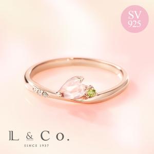リング 指輪 レディース 桜 さくら SAKURA SV925 春 ローズクォーツ ペリドット ダイヤモンド 0.01ct  花 フラワー モチーフ L&Co.