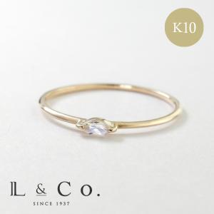 ete（エテ） 指輪 リング 「レイヤード」 K10YG ムーンストーン