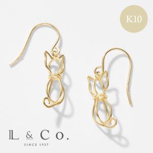 Jewel closet by L&Co. ピアス K10 カニ トパーズ カラーストーン 青