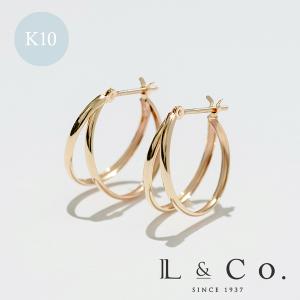 Jewel closet by L&Co. ピアス K10 2連風 フープピアス レディース