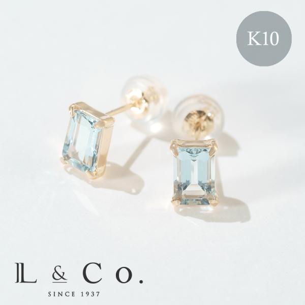 誕生石 3月 ピアス レディース アクアマリン 10金 K10 L&amp;Co.（エルアンドコー） 友達 ...