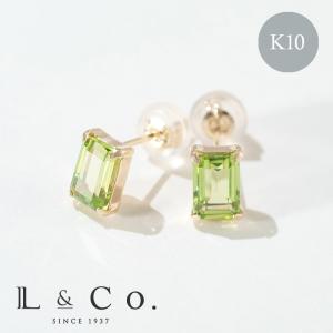 誕生石 8月 ピアス レディース ペリドット 10金 K10 L&Co.（エルアンドコー） 友達 彼女 妻 プレゼント ギフト｜l-co