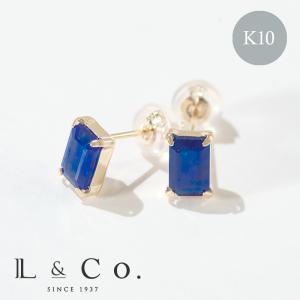 誕生石 9月 ピアス レディース サファイア サファイヤ 10金 K10 L&Co.（エルアンドコー） 友達 彼女 妻 プレゼント ギフト｜l-co