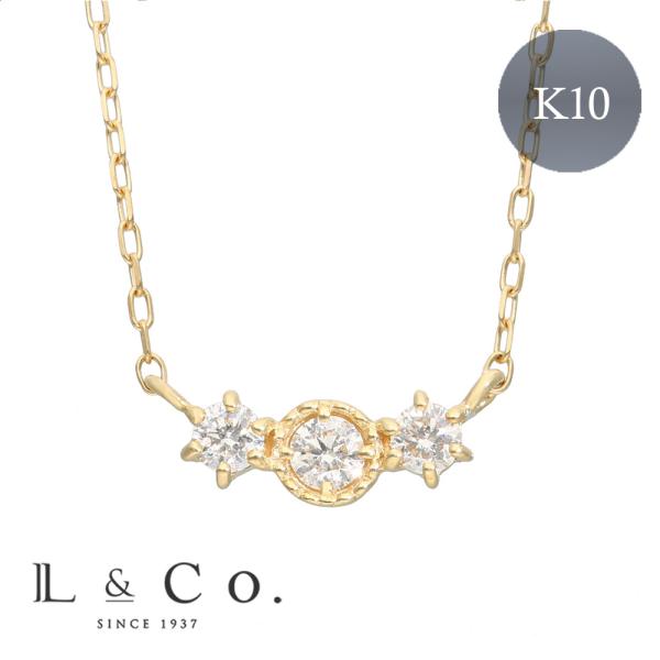 ネックレス 彼女 妻 プレゼント ダイヤモンド0.10ct 10金 K10 天然石 シンプル きれい...