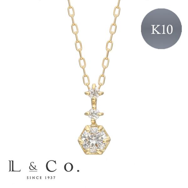 ネックレス 彼女 妻 プレゼント ダイヤモンド 0.10ct 10金 K10 天然石 シンプル 王道...