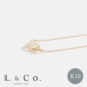 ネックレス クリスマス プレゼント 彼女 妻 ギフト K10 10金 オパール ダイヤモンド 0.04ct ダイヤネックレス L&Co.（エルアンドコー）Xmas 新商品