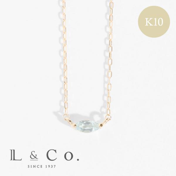 ネックレス レディース 誕生石 3月 バースデー アクアマリン K10 10金 ペンダント プレゼン...
