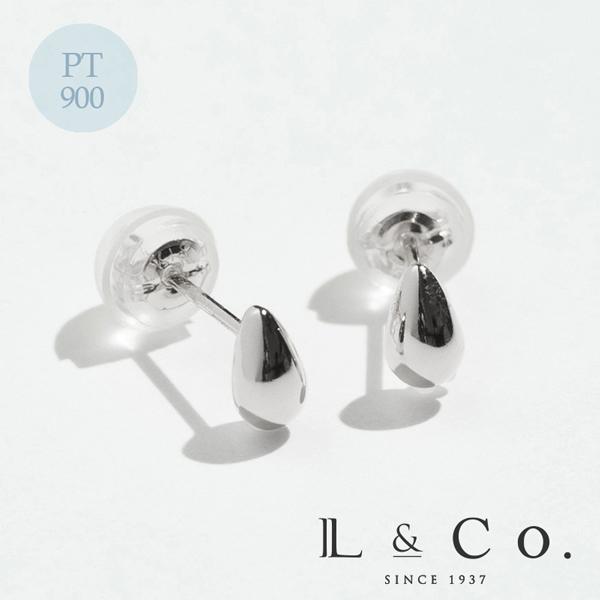 ピアス レディース メンズ プラチナ Pt900 ドロップ 雫 つゆ 地金 シンプル スタッド ユニ...