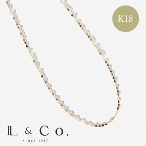 ネックレス レディース プレゼント 18金 K18 エクレアチェーン フラワークロス L&Co.（エルアンドコー）｜L&Co.