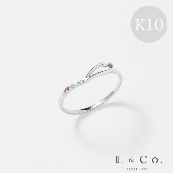 リング  K10WG レディース 桜 さくら SAKURA 夜桜 10金 ホワイトゴールド 春 ダイ...