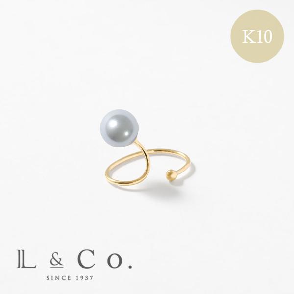 イヤーカフ K10 イエローゴールド カラーシェルパール 真珠  ブルー 水色 シンプル    推し...