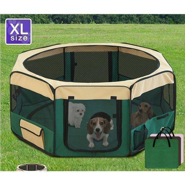 1年保証 ペットサークル ペットハウス メッシュ 折りたたみ 150x62cm 犬用 中-大型犬 X...