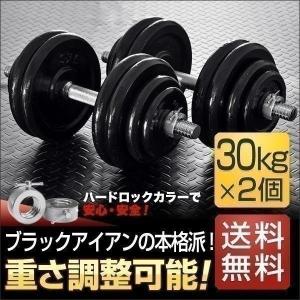 1年保証 ダンベル 30kg 2個セット アイアンダンベル 30kg 2個 セット ダンベルセット 計 60kg ダンベル 筋トレ トレーニング シェイプアップ 送料無料｜L-DESIGN