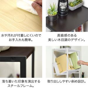 1年保証 ファイルラック 4段 斜め キャスタ...の詳細画像5