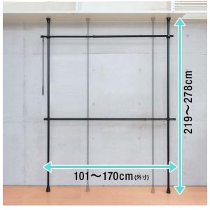 1年保証 ハンガーラック 突っ張り棒 2段 衣...の詳細画像3
