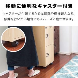 1年保証 収納棚 扉付き 収納ラック 3段 キ...の詳細画像2
