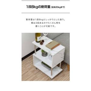 1年保証 サイドテーブル 大理石 3段 サイド...の詳細画像5