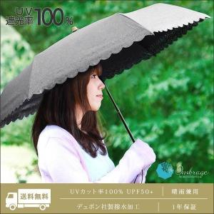 1年保証 日傘 折りたたみ 傘 完全遮光 晴雨兼用 軽量 UVカット 遮光率 100% おしゃれ UPF50+ 親骨50cm 3段 ダンガリー生地 グレー フリル 遮光 遮熱  送料無料｜l-design