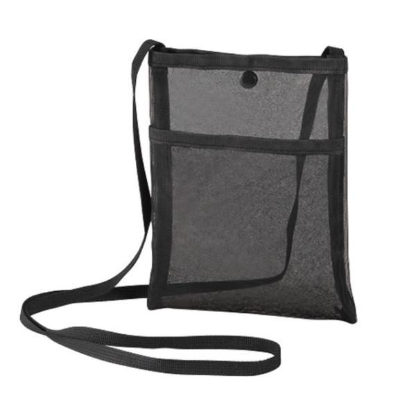 プラシャープ・フロントポケット付きメッシュサコッシュ　ノベルティ 名入れ 販促品 記念品 まとめ買い