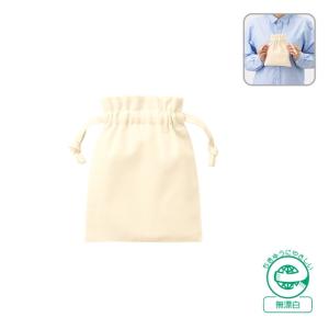 厚手コットンフリル巾着（S）　ナチュラル　ノベルティ 名入れ 販促品 記念品 まとめ買い