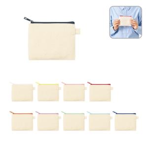 カラーファスナーキャンバスフラットポーチ（SS）　ノベルティ 名入れ 販促品 記念品 まとめ買い 推し活 メンカラ クラスカラー