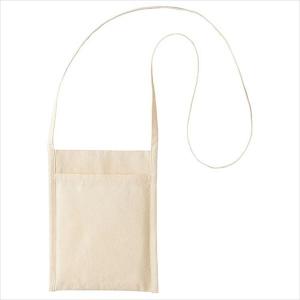厚手コットンミニサコッシュ ナチュラル ノベル...の詳細画像1