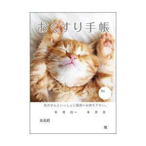 まとめ どうぶつ見つけた おくすり手帳 16ページ ねこ 1パック 100冊  〔×5セット〕｜l-grace