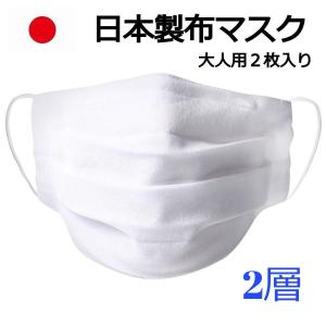 布マスク 日本製  抗菌防臭　手作り ２層 ２枚入り 大人サイズ Ｌ　ＬＬ ２サイズ 白  プリーツ  洗える サラシ生地/Ｗガーゼ 2121【1〜4日以内に発送予定】