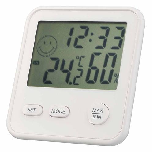 TD-8321 エンペックス気象計 デジタルMini温度・湿度計 時計 ホワイト