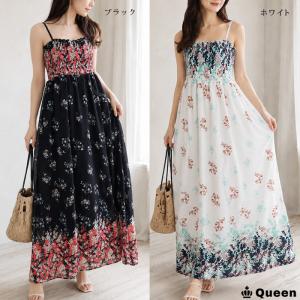 マキシワンピース キャミワンピ 花柄 シフォン...の詳細画像5