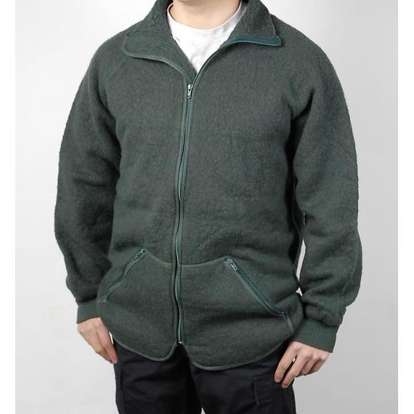 オランダ軍 グリーン ボアフリース ライナージャケット USED D29U