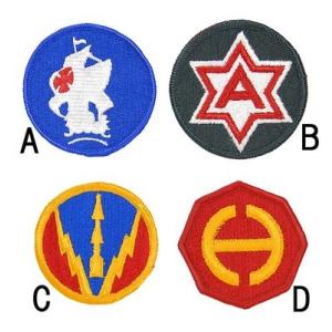 ＵＳ．カラー部隊章ワッペン（新品）３ BRANCH-CN3