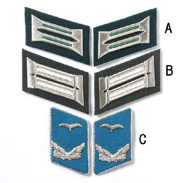 ドイツ、ミリタリー襟章（１ペア）（新品）ハードタイプ GR-RANK-H