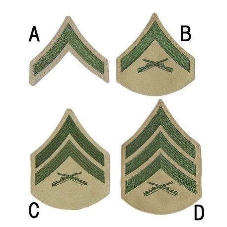 ＵＳ．マリーン，カーキ階級章（新品）RANK-MC-KN