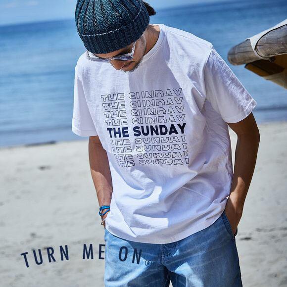 ターンミーオン TURN ME ON メンズ Tシャツ 半袖 ワンウォッシュ ロゴTシャツ 綿 日本...