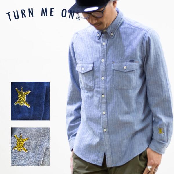 ターンミーオン TURN ME ON インディゴ染め ボタンダウンシャツ メンズ 長袖 日本製