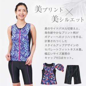 フィットネス水着 プリント レディース スイム...の詳細画像4