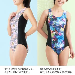フィットネス水着 プリント 柄 ワンピース 水...の詳細画像3