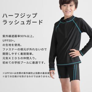 ラッシュガード キッズ スクール水着 ファスナ...の詳細画像1
