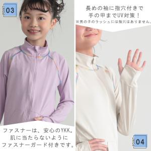 ラッシュガード キッズ 子供 無地 ジップアッ...の詳細画像3