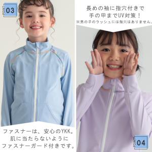 ラッシュガード キッズ 子供 無地 ジップアッ...の詳細画像3