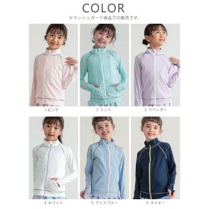 ラッシュガード キッズ 子供 無地 ジップアッ...の詳細画像4
