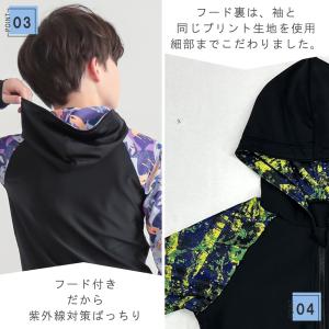 ラッシュガード キッズ 男の子 長袖 フード付...の詳細画像3