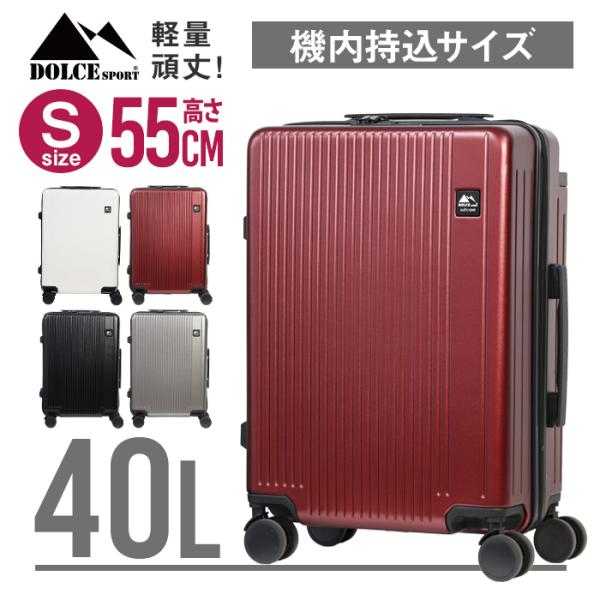 スーツケース 40L 機内持ち込み 大容量 4 〜 6泊 TSAロック付 Sサイズ 4輪 ダブルキャ...